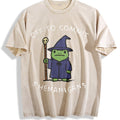 Off To Commit Shenanigans Wizard Frog Funny DND Vintage Washed T-Shirt - Beige