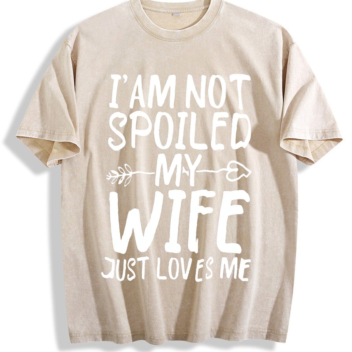 Funny Daughter Wife Slogan Vintage Washed T-Shirt - Beige