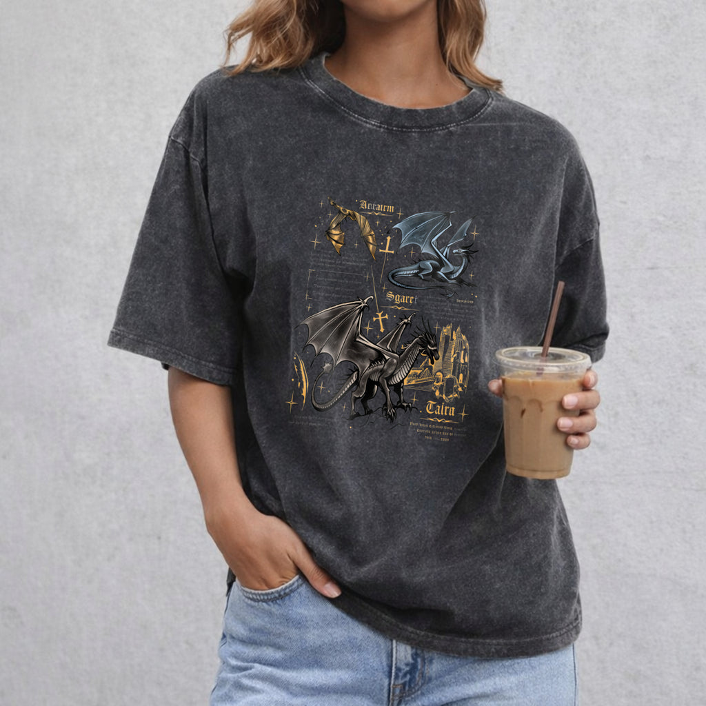 Fourth Wing Dragon Comfort Colors Shirt, Tairn & Andarna Shirt, Basgiath War College T-Shirt, Dragon Rider Shirt, Bookish Gift