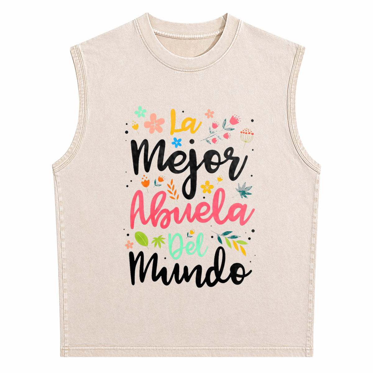 Best Grandma In The World - Hispanic Grandma & Mother's Men's Washed Tank Top - product view