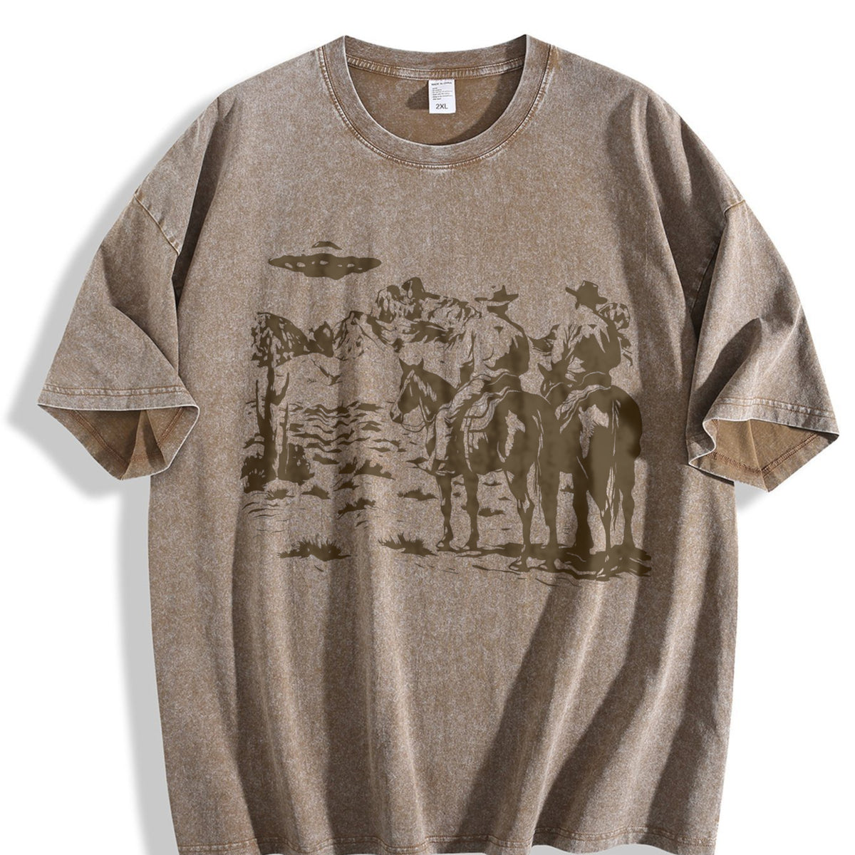 Cowboy UFO 90s Vintage Washed T-Shirt - product view