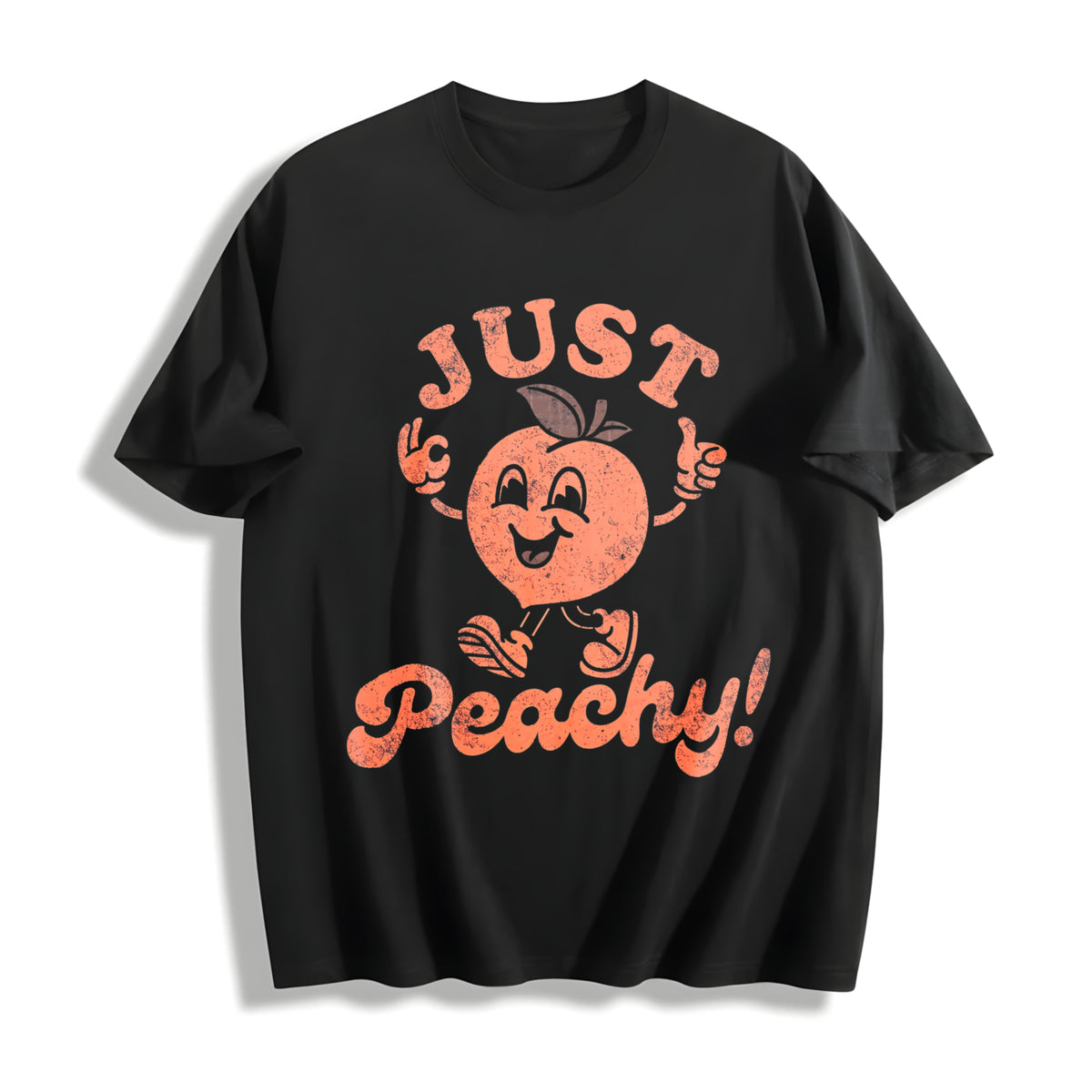 Funny Just Peachy Sarcastic For Ladies Funny Cute Ladies Cotton T-Shirt - Black