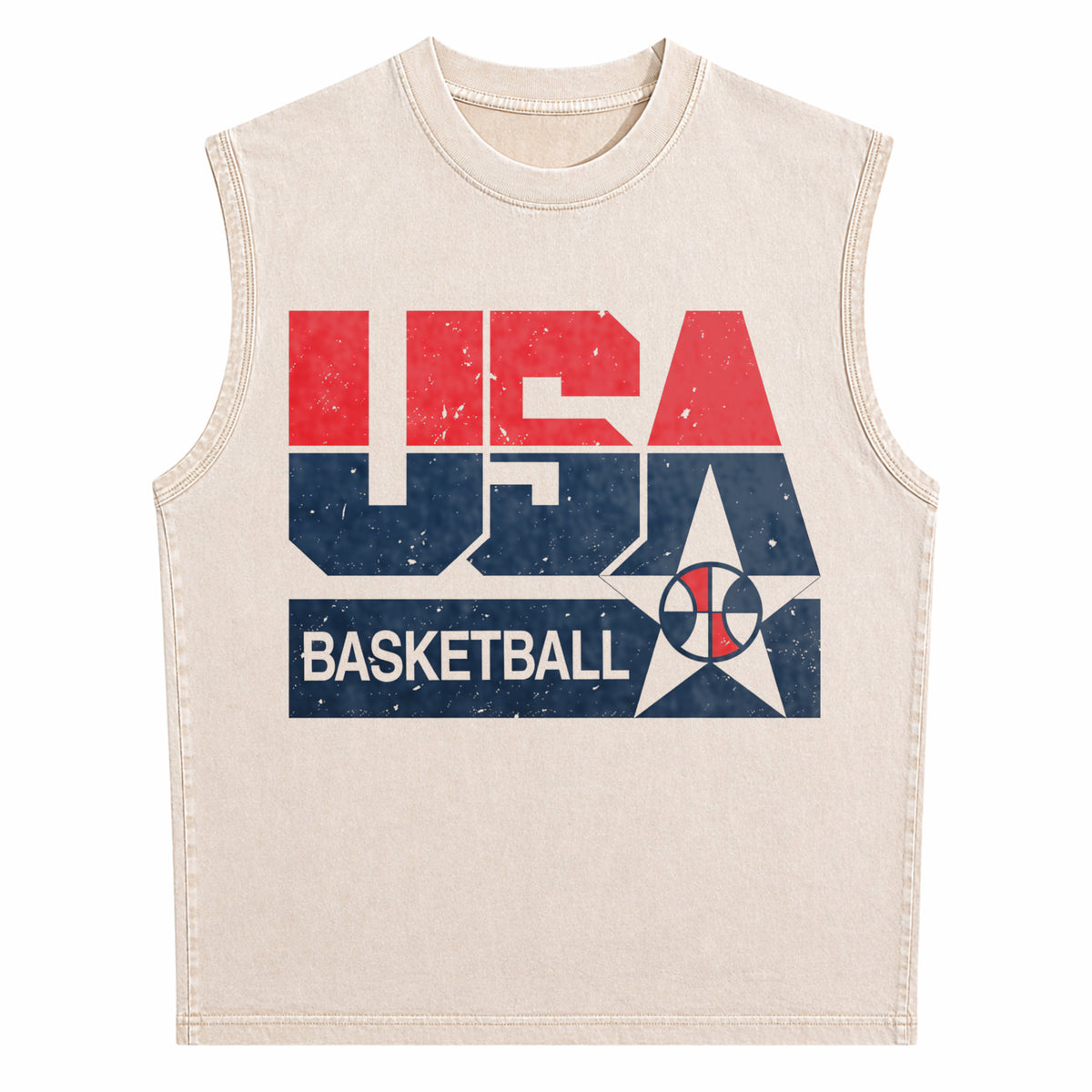 Summer USA Basketball Men's Washed Tank Top - product view