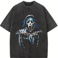 Dead by Daylight Ghost Face Tee – Washed Cotton Menswear Top | Smooth Streetwear Prints for Man, Casual Classic Gaming Style