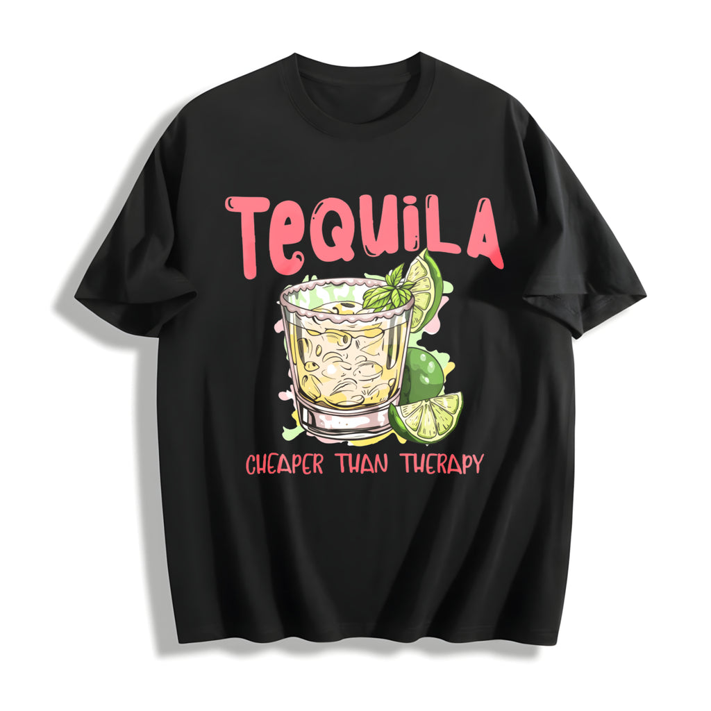 Tequila Funny Drinking Cotton T-Shirt - product view