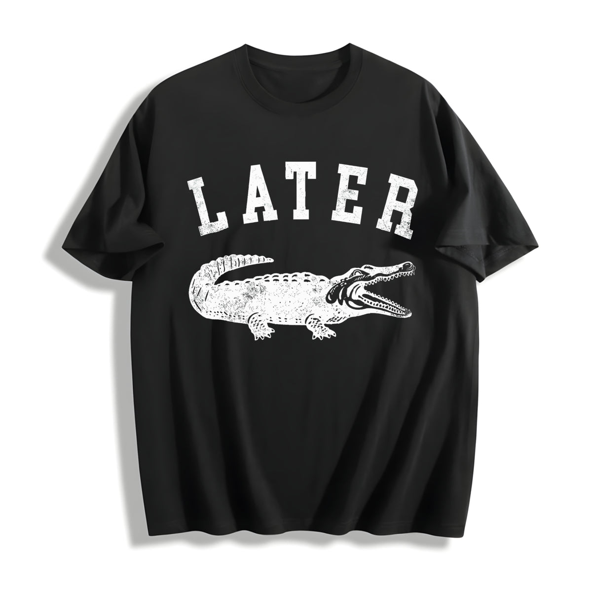Later Alligator Funny Gator Joke Saying For Ladies Funny Cute Cotton T-Shirt - Black