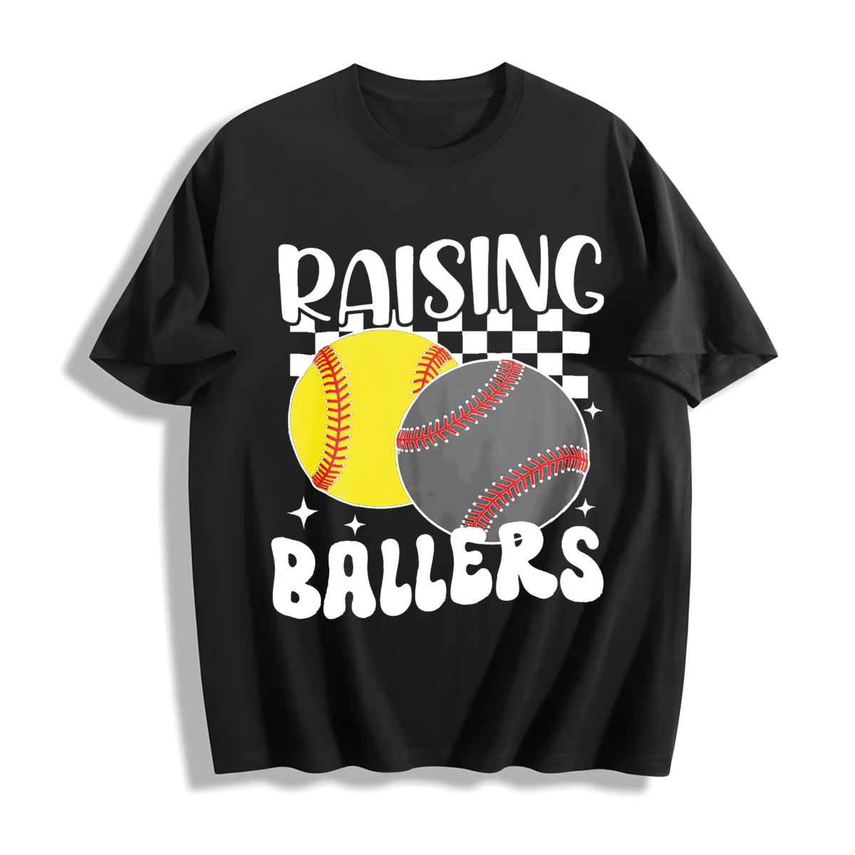 Glitter Baseball Cotton T-Shirt - product view