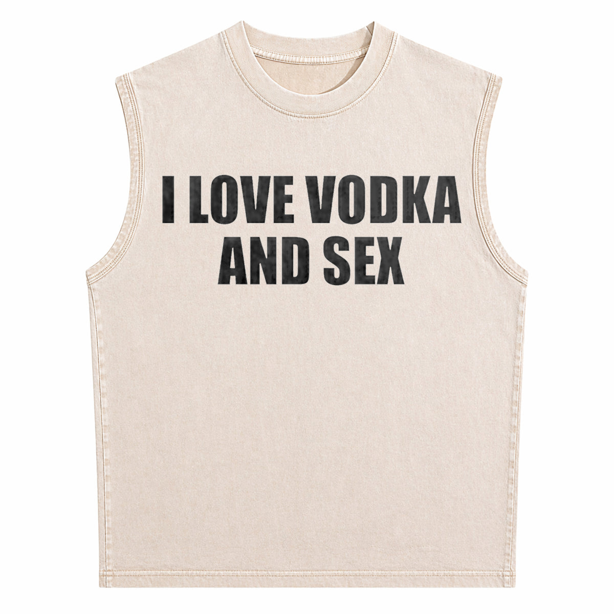 I Love Vodka And Sex Y2K Iconic Funny Meme Club Party Men's Washed Tank Top - product view