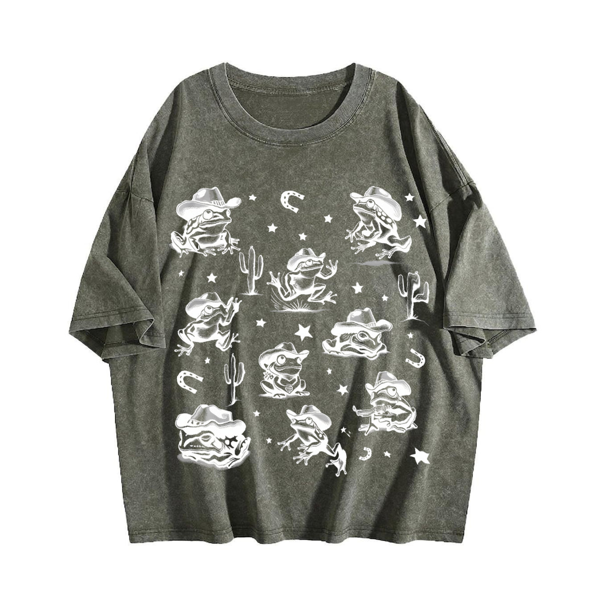 Cowboy Frogs Western Cowboy Vintage Washed T-Shirt - product view