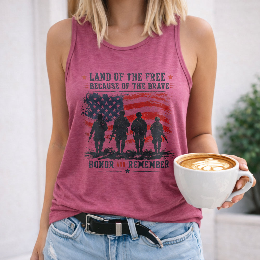 Land Of The Free Because Of The Brave Women's Tank Top - product view