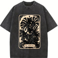 100% Cotton Unisex The Monstera Deliciosa Tarot Card Green Witch Plant Lover T-Shirt Casual Top