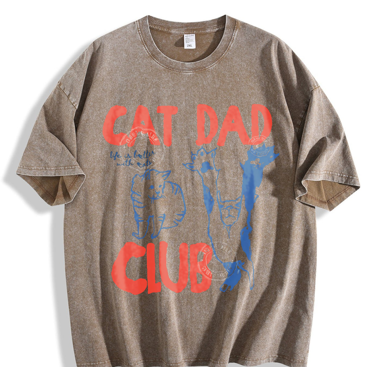 Cat Dad Vintage Washed T-Shirt - product view