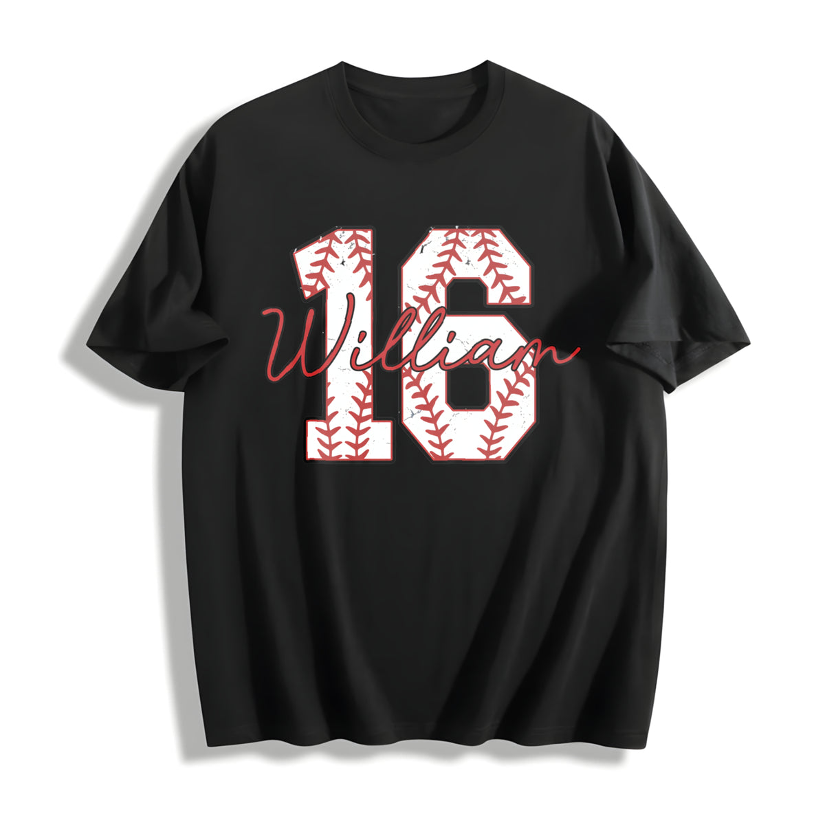 Baseball Number Cotton T-Shirt - product view
