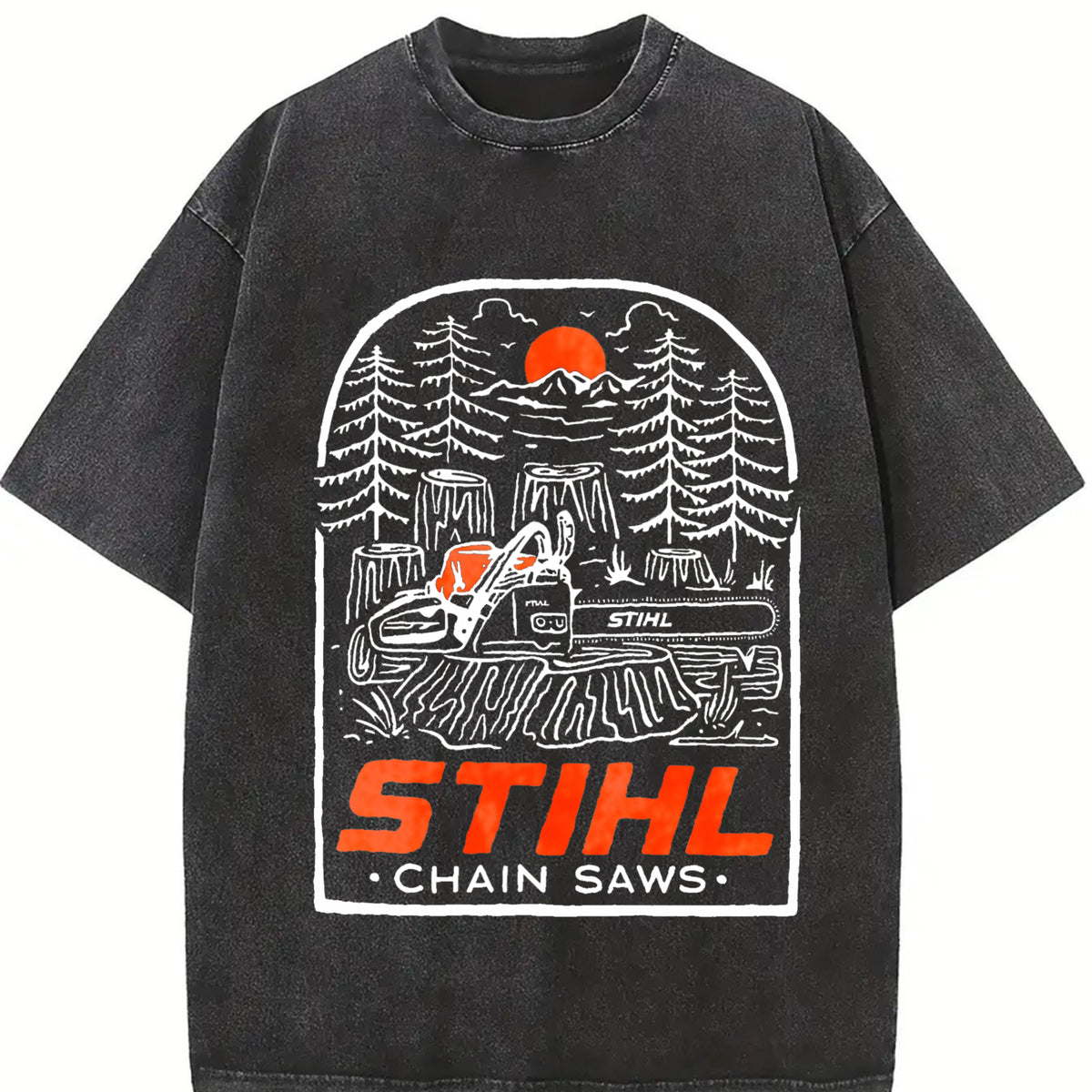 Stihl Chainsaw Forest Vintage Washed T-Shirt - product view
