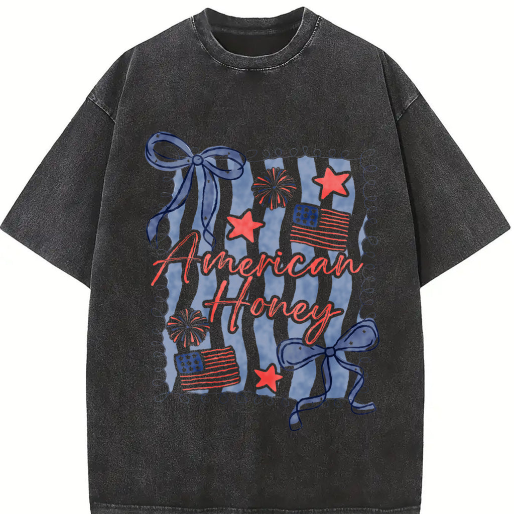 American Honey Coquette 4th Of July T Shirt, Girly Memorial Day T Shirt, Vintage Usa T Shirt, Independence Day T Shirt, Land Of The Free, Merica 4th Of July T Shirt, 4th Of July Outfits For Women, 4th Of July, 4th Of July Shirt, 4th Of July Shirt Unisex..