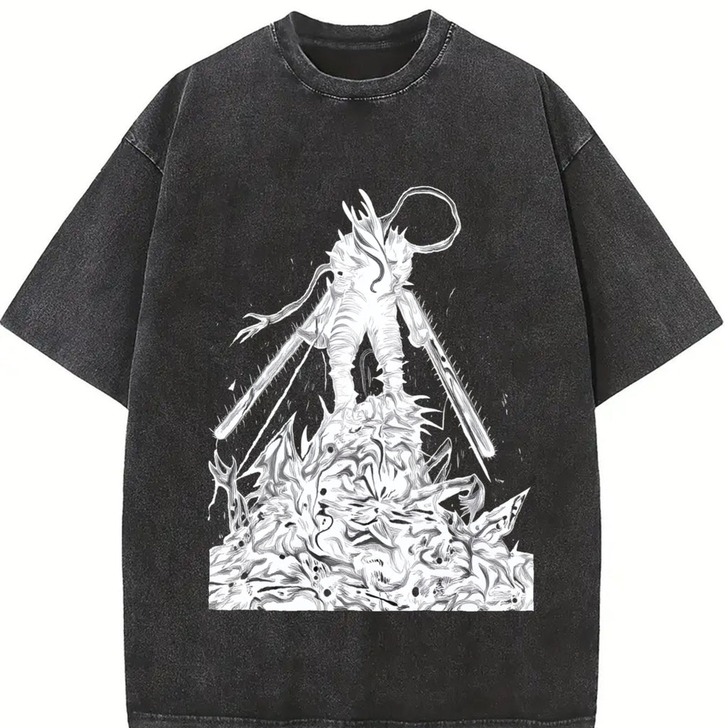 valentine shirts Chainsaw Man Denji Chainsaw pochita Devil villains v3 Washed T-shirt Double-Sided Print Anime Manga Washed Shirt Graphic tees Cotton streetwear vintage unisex merch Shortsleeve Tropical streetwear t-shirt clothes