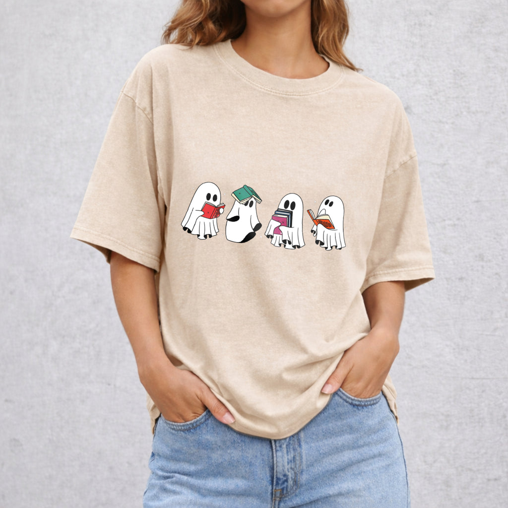 Ghost ACOTAR Book Vintage Washed T-Shirt - Beige
