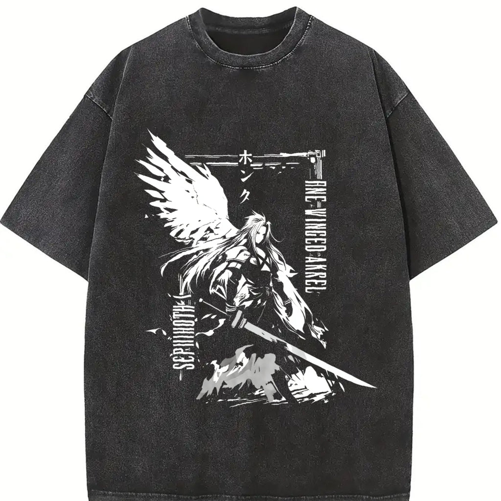 valentine shirts FINAL FANTASY 7 Sephiroth Anime T Shirt, Unisex Softstyle Tee,  T-Shirt, Gifts for Gamers Stylish Japanese ShirtGaming Streetwear Graphic unisex menswear top funny shirt gift Casual Cotton