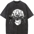 valentine shirts Metal Momonga Dekatsuyo Chiikawa T Shirt Hip Hop Washed Short Sleeve Street T-Shirts Vintage Men Tops Streetwear Printed Tees Menswear Distressed