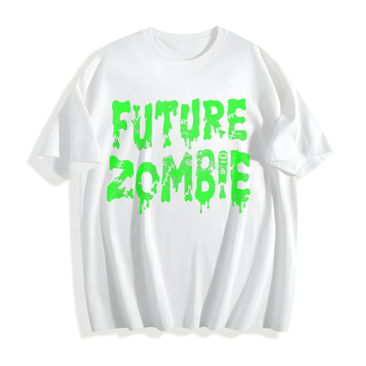 Future Zombie Funny Spooky Slimey Undead Zombies For Ladies Cotton T-Shirt - product view