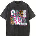 Baseball Coquette Funny Tshirt, Preppy Baseball Shirt, Game Day T-Shirt, Basseball Mama Tee, Checkered Baseball Top Womenswear