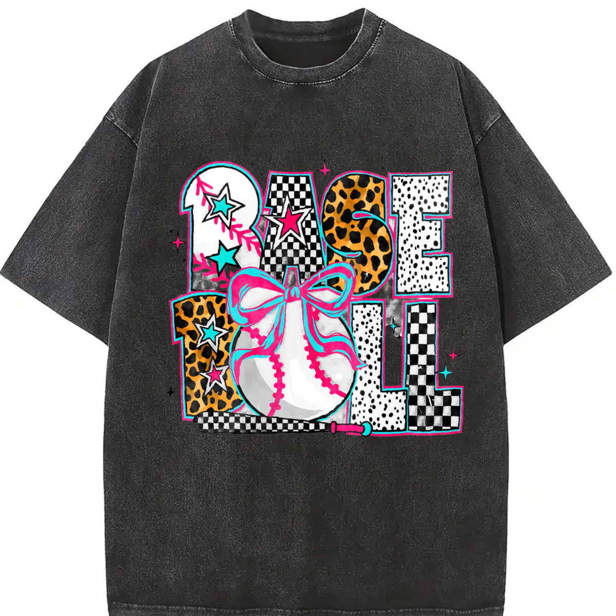 Baseball Coquette Funny Tshirt, Preppy Baseball Shirt, Game Day T-Shirt, Basseball Mama Tee, Checkered Baseball Top Womenswear