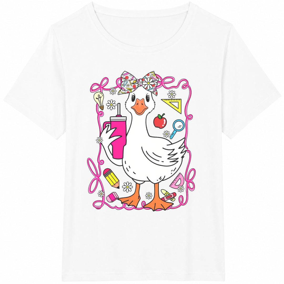 Funny Teacher Goose Cotton T-Shirt - product view