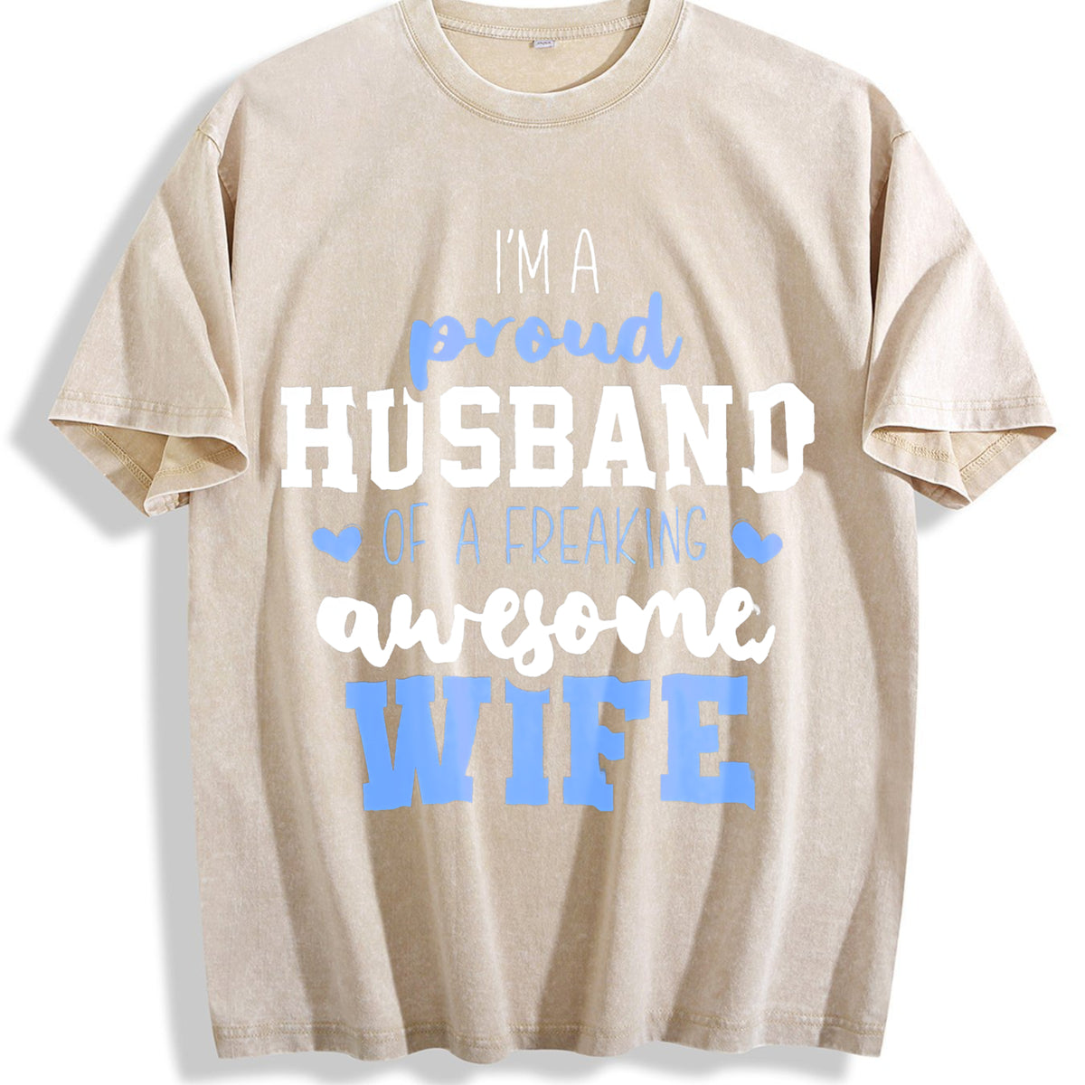 Funny Daughter Wife Slogan Vintage Washed T-Shirt - Beige