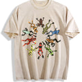 Dancing Frog Feast Vintage Washed T-Shirt - Beige