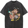 Yusuke Urameshi - Yu Yu Hakusho Anime Double Printed Vintage Washed Tee Unisex Oversize Anime Manga Washed Heavyweight Cotton T-shirt