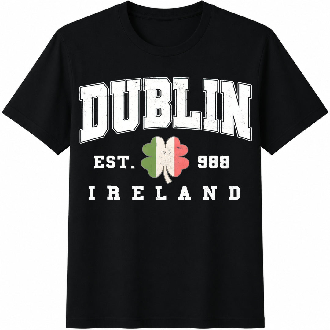 Dublin Ireland Cotton T-Shirt - Black