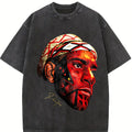 Alex Pereira Poatan Painted Face Portrait Vintage MMA Graphic Design T-Shirt Cotton Menswear