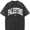 valentine shirts Palestines Flag T Shirt Hip Hop Washed Short Sleeve Harajuku T-Shirt Fashion for Men Women Tops Streetwear Summer Tee Shirt Distressed Festive
