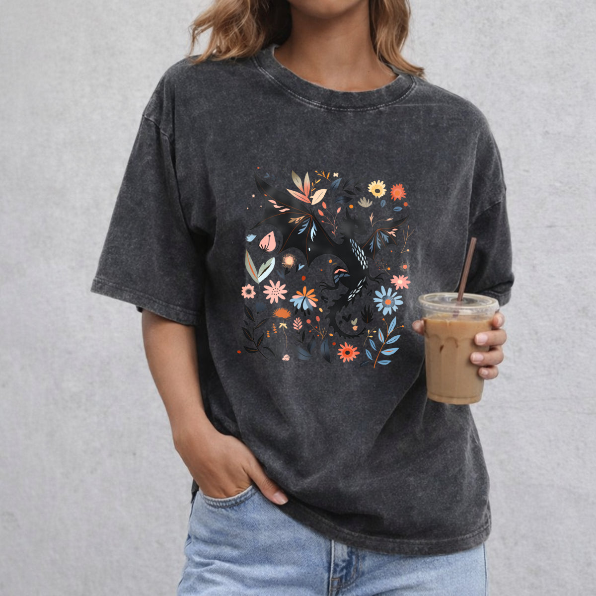 Abraxos Flower Shirt, Fantasy Dragon Bookish Shirt, Throne Of Glass Shirt, Boho Wildflowers Cottagecore Shirt, Fantasy Book Lover Shirt, Bookish Gift