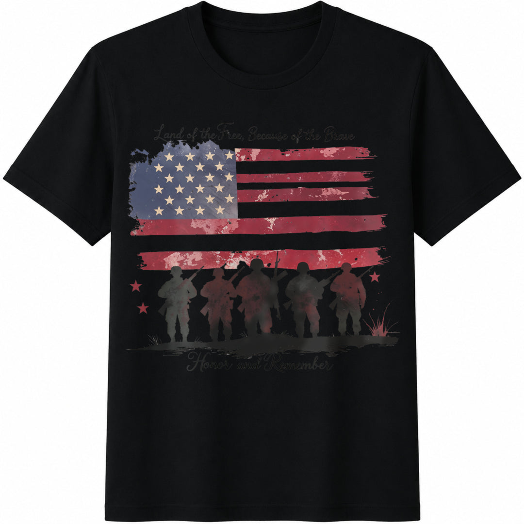 Land Of The Free Cotton T-Shirt - Black