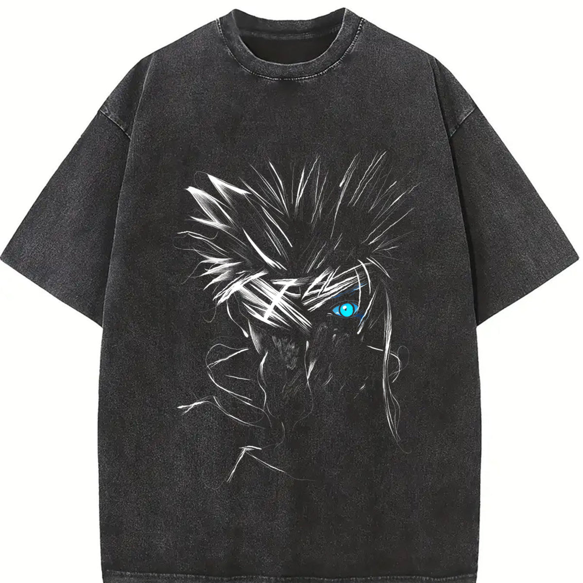 Gojo Satoru Limitless BLue Eyes The Honored One Jujutsu Kaisen JJK graphic Tees Double Printed Washed Tshirt Streetwear graphic tee Distressed Festive