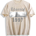 Eternal 1997 Eye Portrait Gym Muscle Vintage Washed T-Shirt - Beige