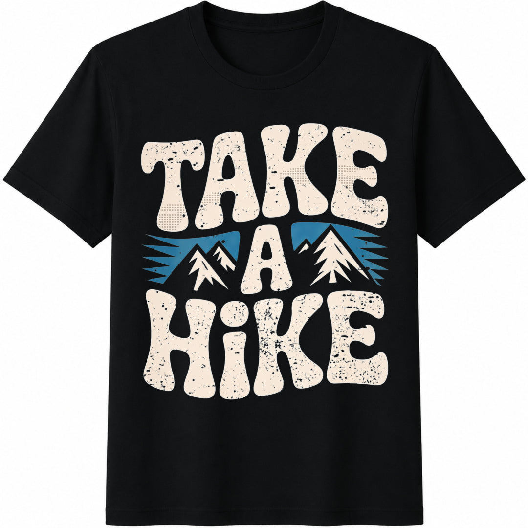 Take A Hike 60s Cotton T-Shirt - Black