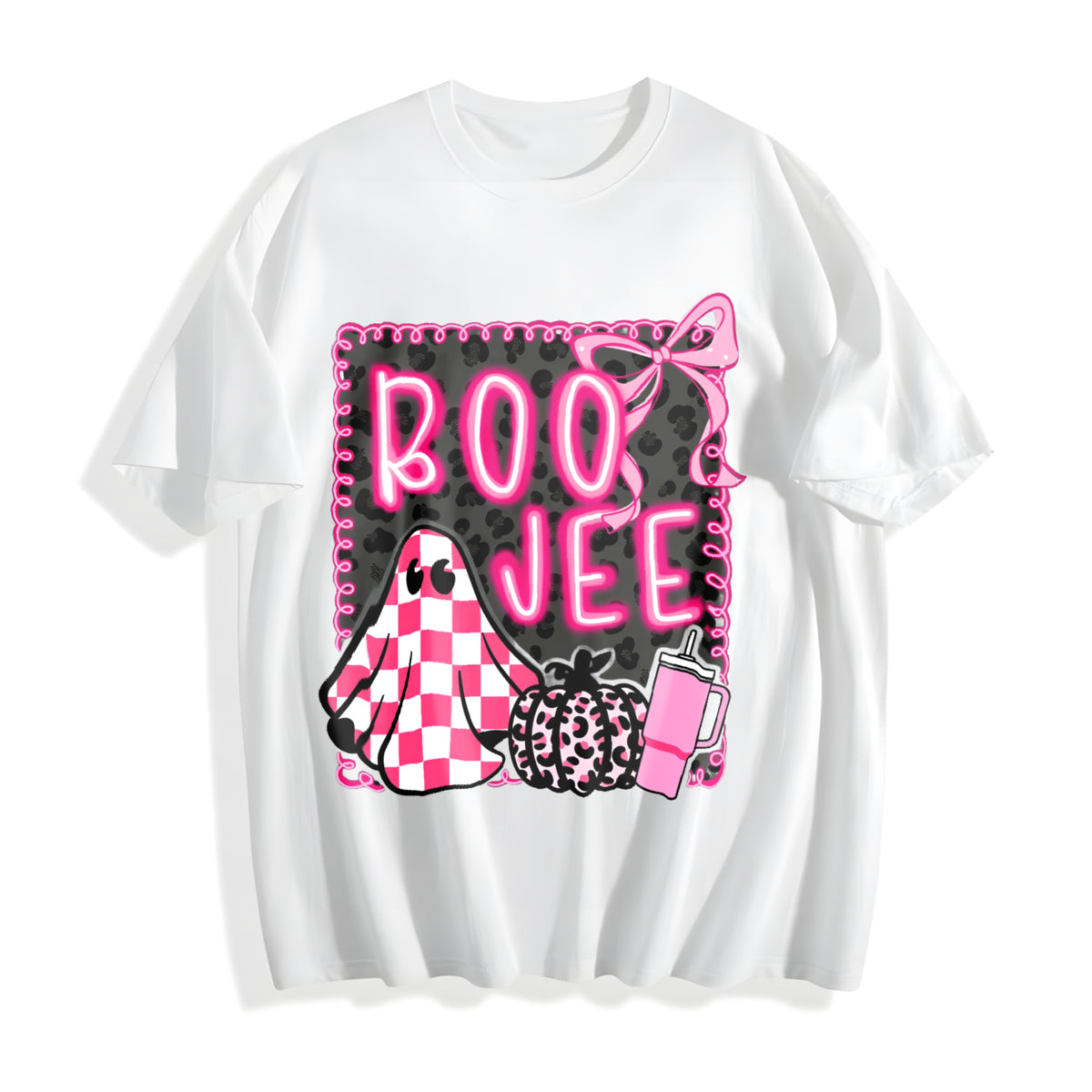 Coquette Halloween Pink Halloween Cotton T-Shirt - product view