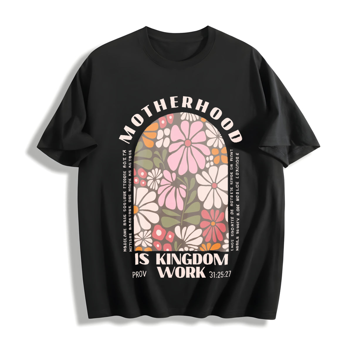 Motherhood Is The Kingdom Of Work Cotton T-Shirt - Black