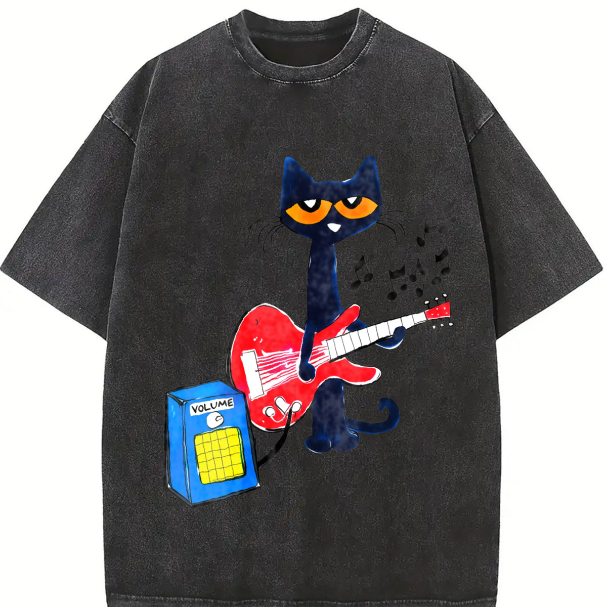 Comfort Colors Pete The Cat Playing Guitar T-shirt, Menswear Top Tshirt, Streetwear Party's Shirt, Trendy Gift