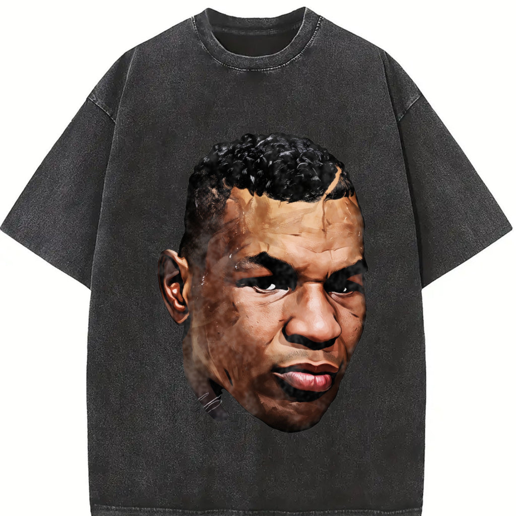 Young Mike Portrait Big Face T-Shirt Custom Graphic Tee Crewneck Cotton