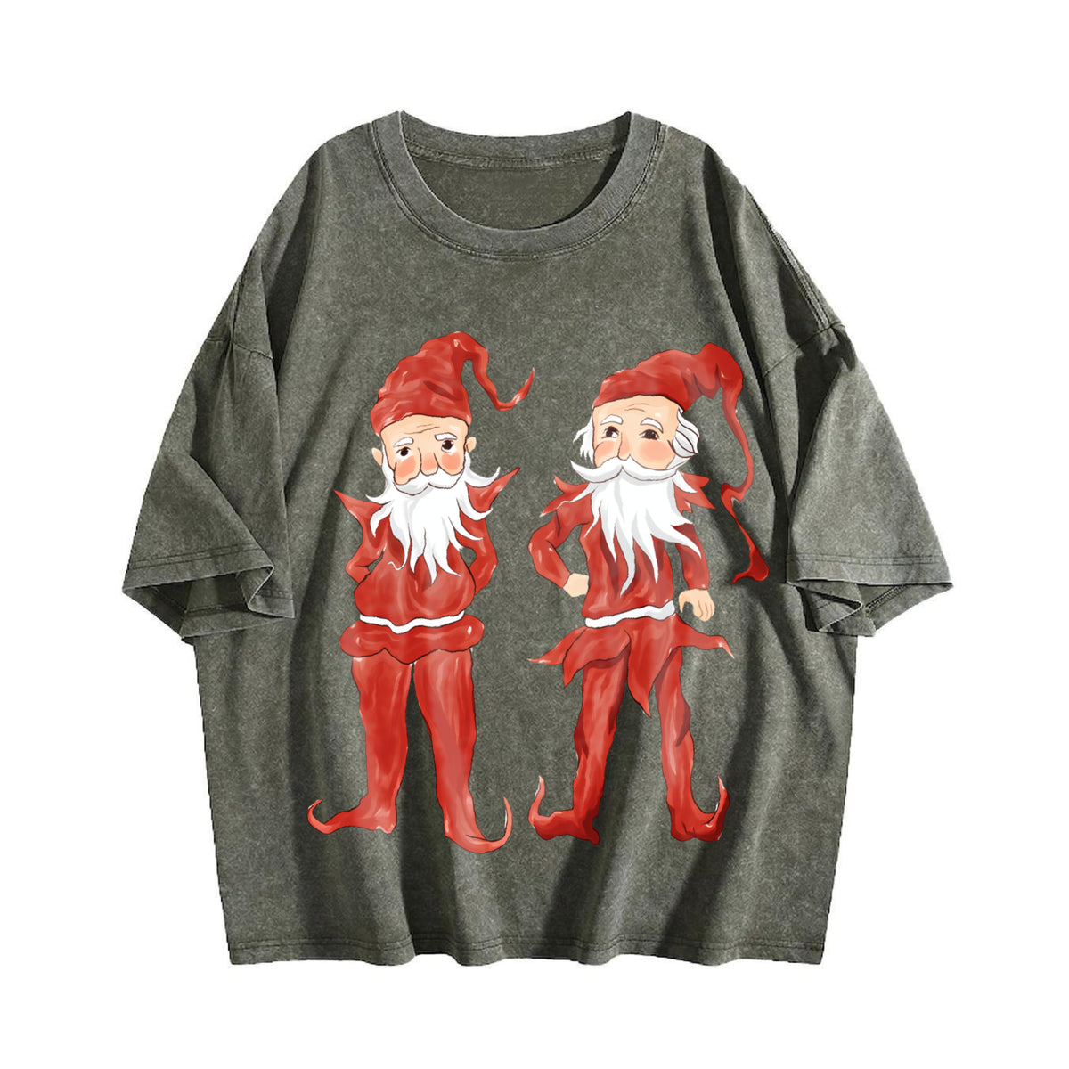 Christmas Elves Teenager Vintage Washed T-Shirt - product view