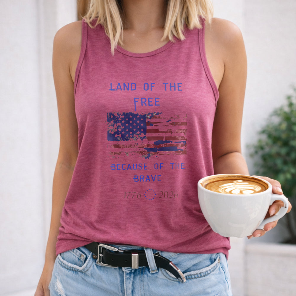 Land Of The Free Because Of The Brave Women's Tank Top - product view