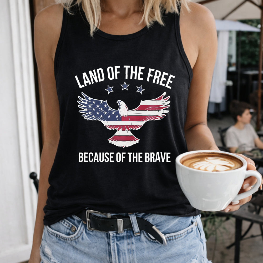 Land Of The Free Because Of The Brave Women's Tank Top - Black