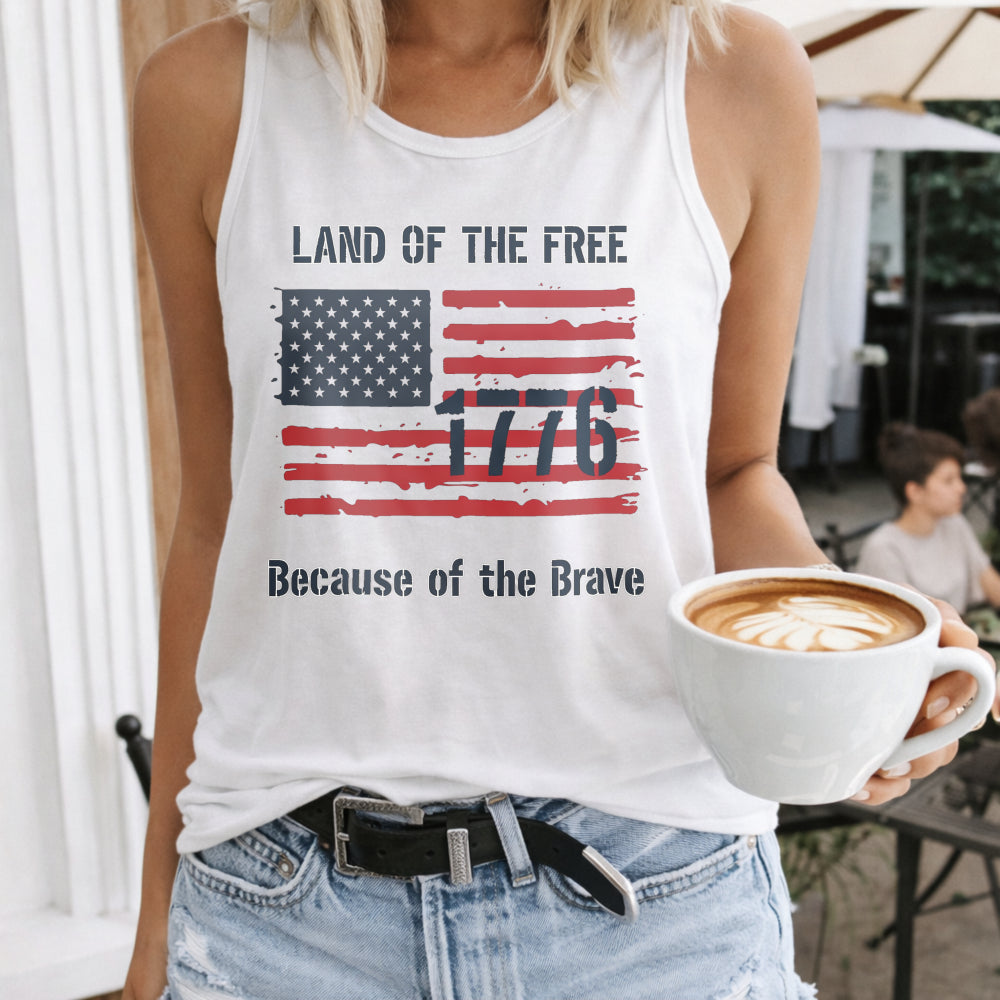 1776 Land Of The Free Because Of The Brave Women's Tank Top - product view