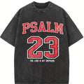 PSALM 23 Christian Shirt, 'THE LORD IS MY SHEPHERD' Christian Scripture T-Shirt, Vintage Retro Washed Shirt Double Sided Printed (230 Heavyweight Pure Cotton T-Shirt)  High Quality Christian T-Shirt, Christian Gifts, Men's And Women's Shirt vintage t-shir