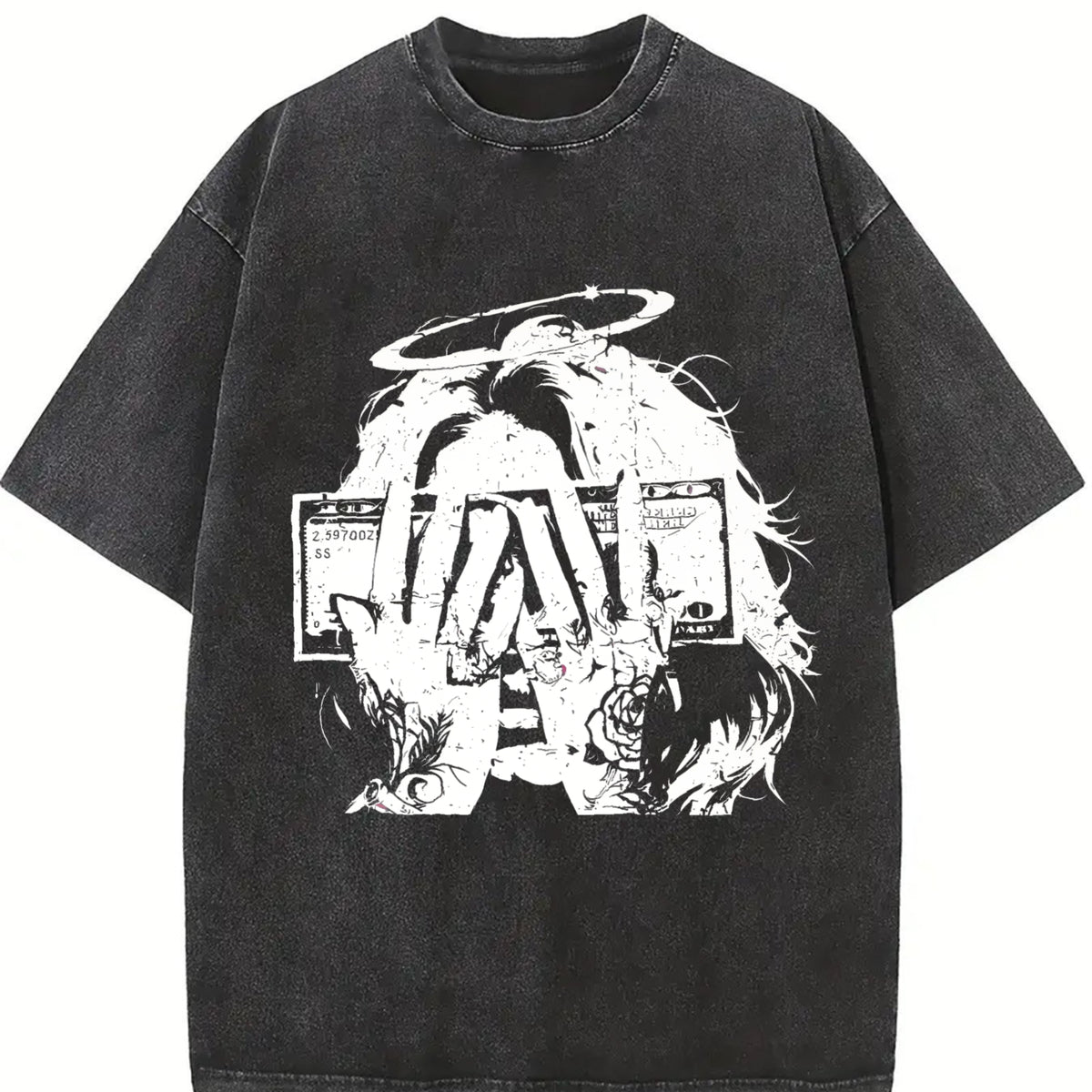 Money Angel Rose Vintage Washed T-Shirt - product view