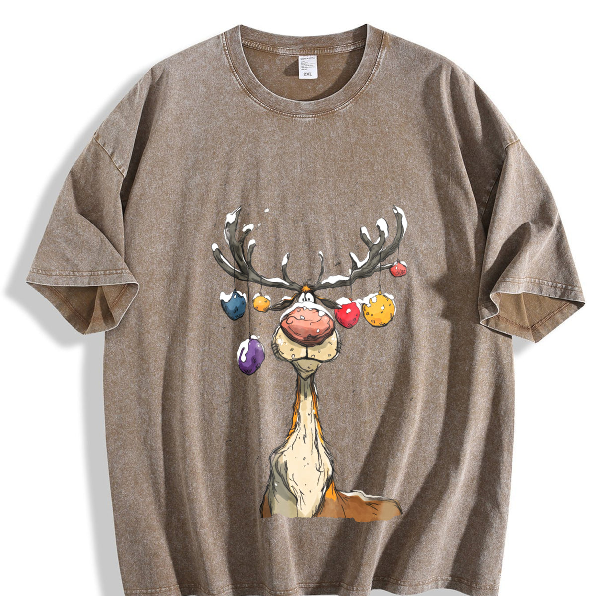 Reindeer Vintage Washed T-Shirt - product view