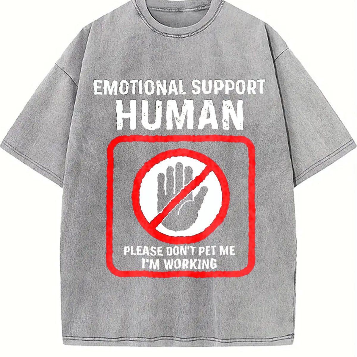 Human Funny Slogan Vintage Washed T-Shirt - product view